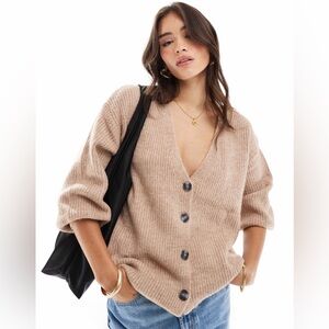 Cotton On Women’s Oversized Slouchy Button Front Cardigan V-Neck Pink Small